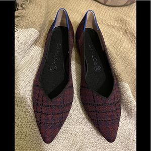 Rothy’s Cranberry Plaid Points Size 10